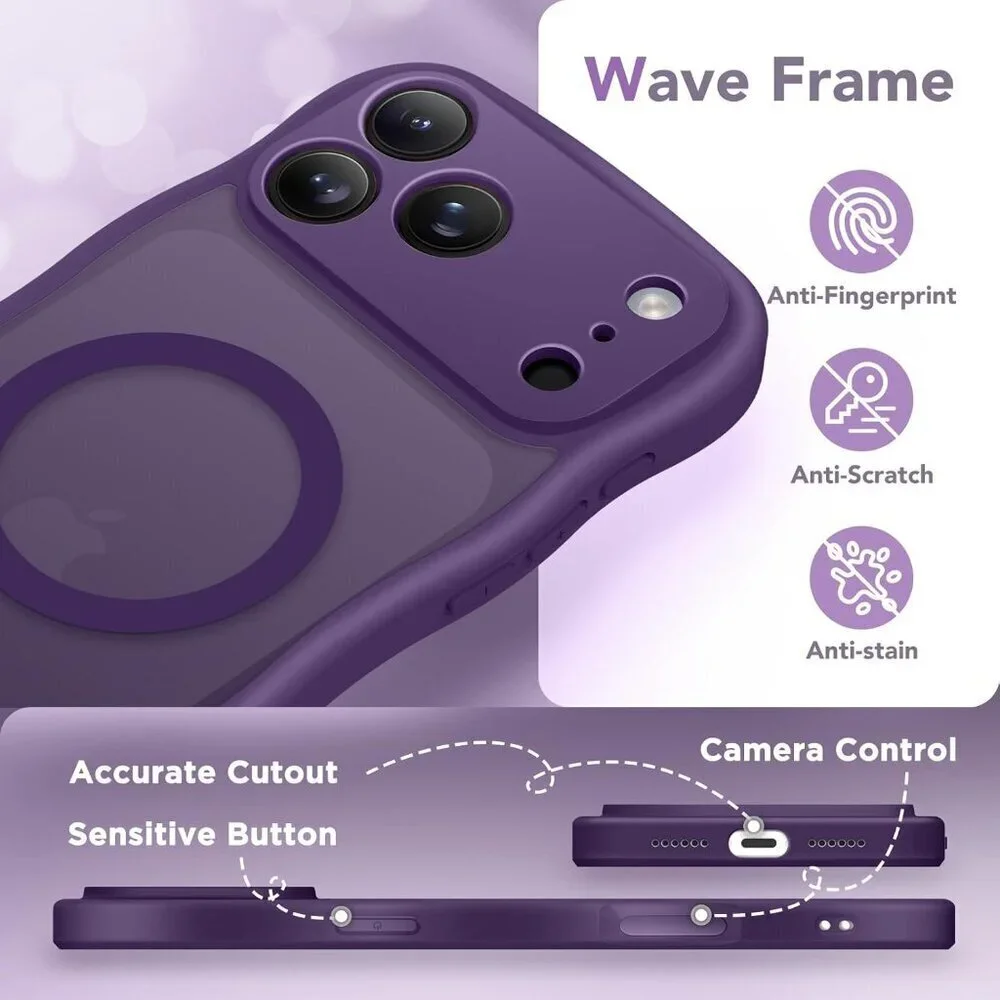 Women Deep Purple Iphone 17 Pro Max Case Full Camera Protection Mag Safe